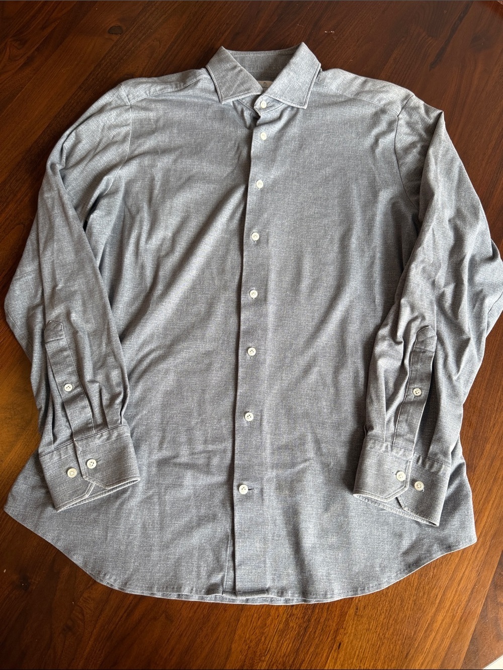 Emanuel berg Men's Grey Long-Sleeve Button-Up Shirt 16’ M/L